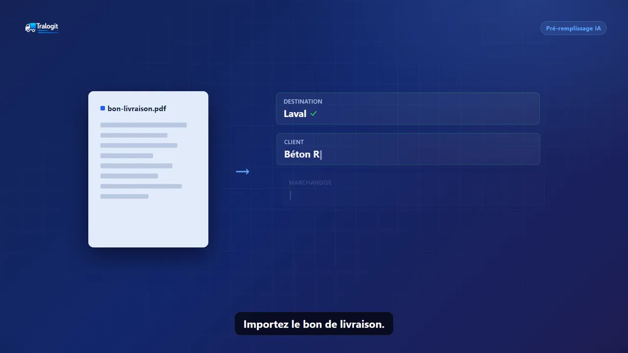 Tralogit transforme automatiquement vos trajets en factures, sans logiciel externe.