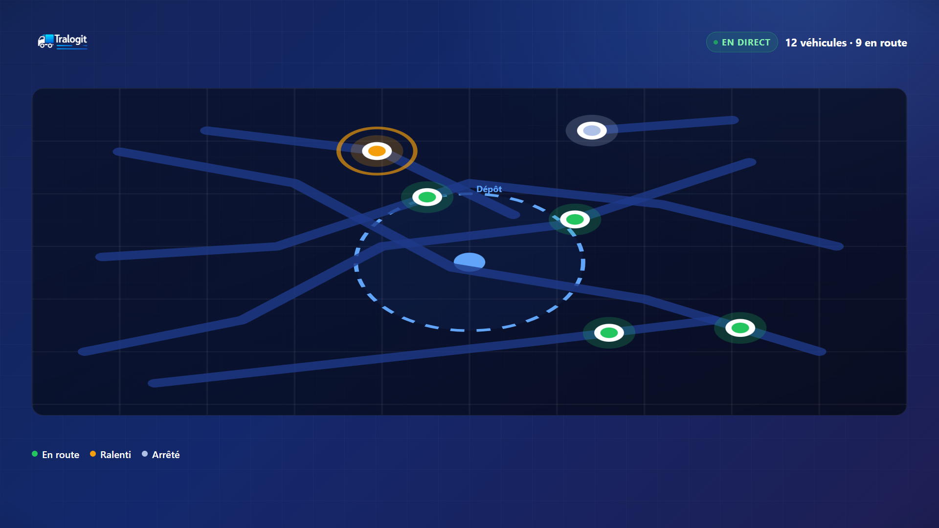 Track your entire fleet in real time on a single map.
